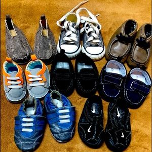 Baby Boy Shoes. All in NEW shape. 8 pair (Size 0-2)